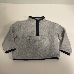 Janie And Jack Boys 2T Gray Quilted 1/2 Zip Sweatshirt